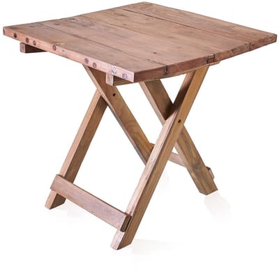 Vierkante Opvouwbare Salontafel - Gerecycled Teakhout - 50 x 50cm