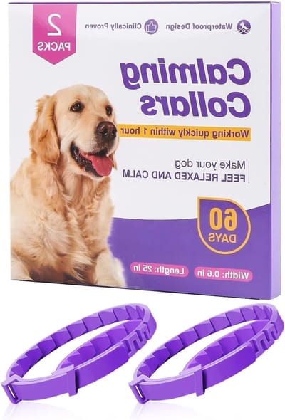 Verstelbare Kalmerende Halsband voor Honden, 2 Stuks, 62 cm, Veilig, Waterdicht, Pheromonen, Stressvermindering, Comfortabel en Effectief