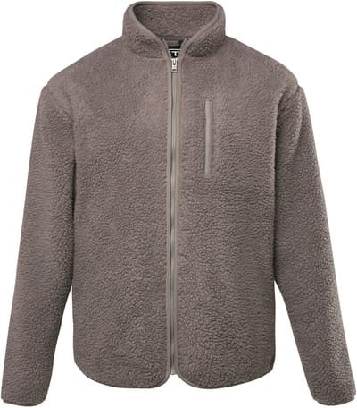 STHUGE - Heren - Teddyjas fleecevoering opstaande kraag - Donkergrijs - Maat L