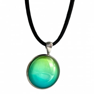 Ketting- groen- gele- hanger -45 cm - Charme Bijoux