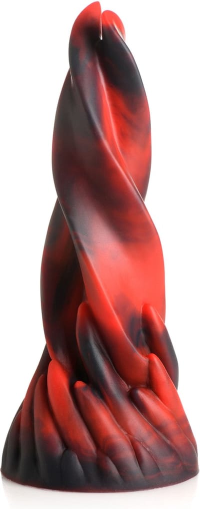 XR Brands AH159 - Hell Kiss Twisted Tongues Silicone Dildo - Red