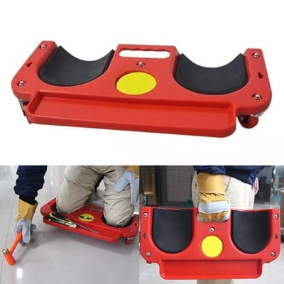 Seth Select Knieplatform met wielen - Rollende Kniebeschermers – Rollend kniekussen - Met 5 Wielen – Gewatteerd – Ideaal voor Bouw - Rood/Zwart