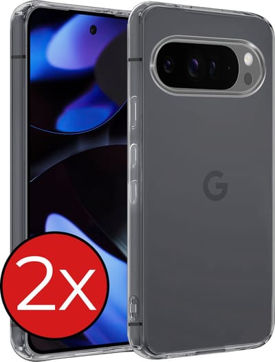 Hoesje - 2 Stuks - Geschikt voor Google Pixel 10 Pro - Sterk & Shockproof - Telefoonhoes - Back Cover - Case Siliconen - Telefoon Hoes - Transparant