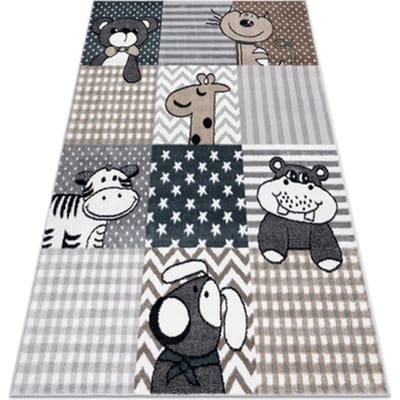 Kleden Rugsx Tapijt FUN Pets voor kinderen, dieren grijs 200x290 cm
