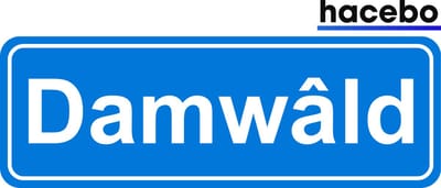 Hacebo - Plaatsnaam Sticker - 29x10 CM - Damwâld sticker - Verkeersborden sticker - grappige cadeaus - Damwâld