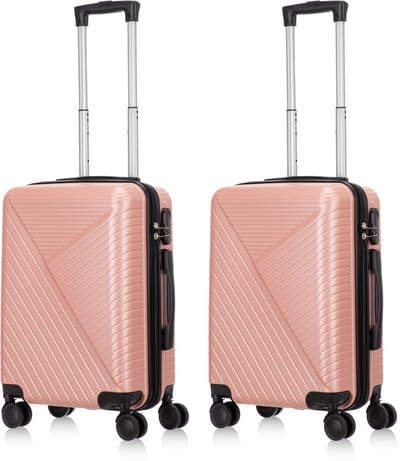 Ibiza Reiskofferset 2-delig - Handbagage - 2 x 39 liter - Rose goud - Met Ingebouwd TSA Slot - Voor Vliegtuig en Vakanties