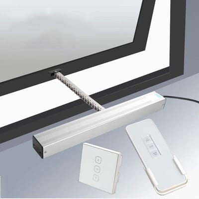 Elektrische Raamopener - Gemotoriseerd Systeem - Automatische Ventilatie - Afstandsbediening & Wandschakelaar - 300-1000mm Slaglengte - Grijs