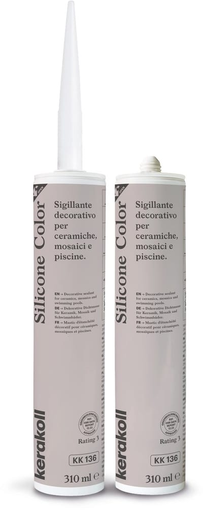 Kerakoll - Silicone Color - KK136 - Siliconenkit - Kleur 136 Grijs - Verkrijgbaar in 50 Kleuren - Greenbuild rating 3