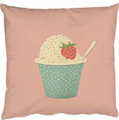 Sierkussens - Kussentjes Woonkamer - 50x50 cm - Bakje - Ijs - Aardbei - Roze
