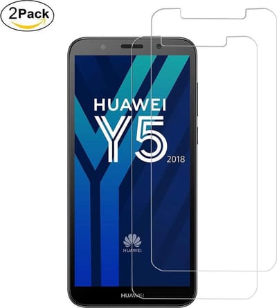 Screenprotector Glas - Tempered Glass Screen Protector Geschikt voor: Huawei Y5 2018  - 2x