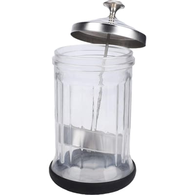 Bocal de Barbier en Verre Borosilicaté Haute Capacité avec Panier Amovible pour Outils de Manucure