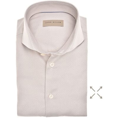 John Miller Overhemd Allover Mini Pattern Cotton Stretch Licht Bruin / male