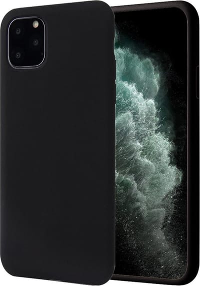 Hoesje geschikt voor iPhone 11 Pro - Matte Back Cover Microvezel Siliconen Case Hoes Zwart