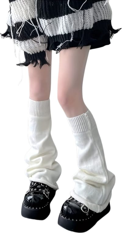 Nivard Beenwarmers - Dames - Overknee - Ballet - Wol - Kniekousen - Leg Warmers - Warm - Winter - Sokken - Wit
