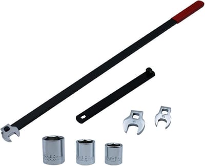 Riem Spanner Set - Spanrol Gereedschap - Motoronderhoud - Duurzaam Metaal - 7 Delig - Rood