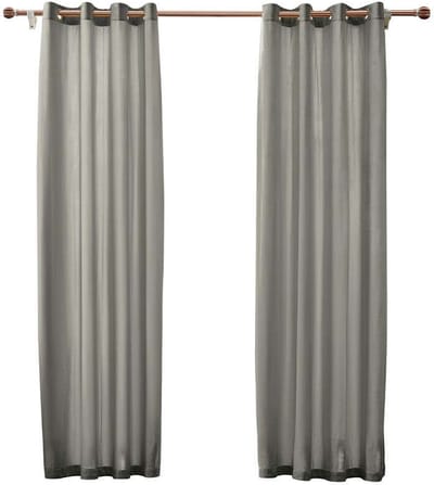 Larson - Velvet Gordijnen - 1.4m x 2.5m - Ringen - Lichtgrijs