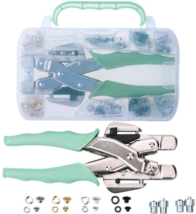 grommet tool set 160 pcs eyelets 3mm and 5mm pliers for shoes, leather, bags, clothes - ShopVlot