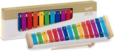 Kinder Metallofoon - Xylofoon Muziekinstrument - Muziek Leren Spelen - 15 Gekleurde Metalen Staven
