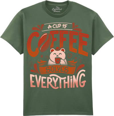 A Cup Of Coffee Solves Everything The Coloured House T-shirt 3XL