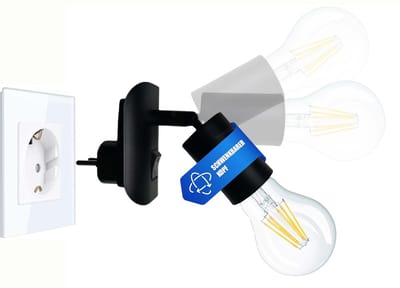 Trango LED stekkerlamp 11-059 incl. 1x 3000K warm wit E27 LED lamp in zwart mat *ANNA* Wandlamp, leeslamp, keukenlamp, nachtlampje, wandlamp, keukenlamp, stekkerlamp