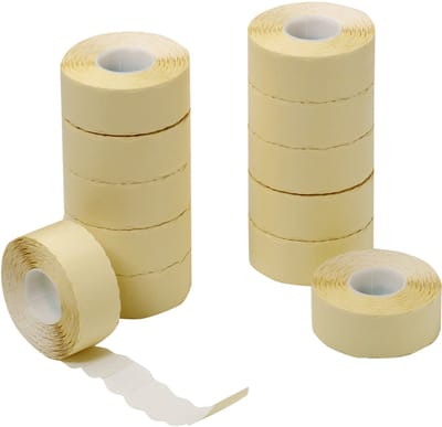 herlitz Preisauszeichnungsetiketten, 2-zeilig, 26 x 16 mm aus Papier, 1.200 Etiketten pro Rolle, permanent klebend (016