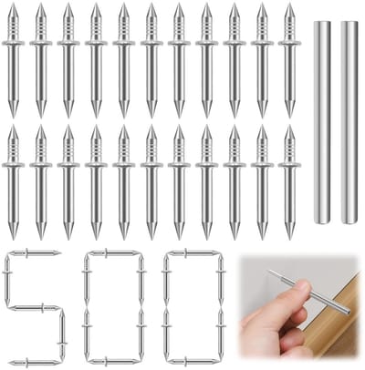 Dailygoods- Plinten 505 Stuks - Onzichtbare Dubbelkoppige Spijkers - Verzinkt Ijzer - Meubels Installeren - Naadloze Installatie - Zilveren Kleur