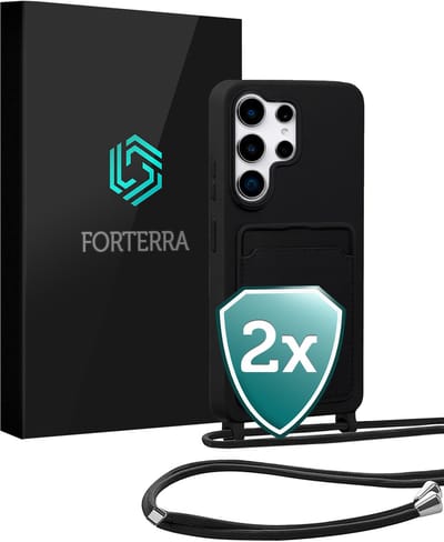 Hoesje Geschikt voor Samsung S26 Ultra Case Siliconen Hoes Met Koord - Hoes Geschikt voor Samsung Galaxy S26 Ultra Met Telefoonkoord Hoesje Backcover - Zwart - 2 PACK