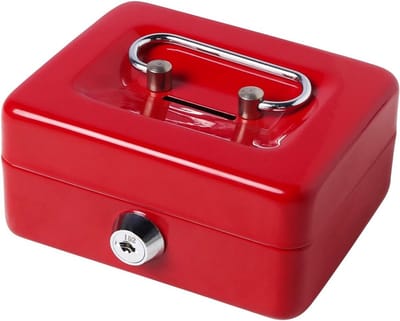 Kleine Metal Spaarpot met Slot en Inworp - Geldkistje voor Kinderen en Volwassenen