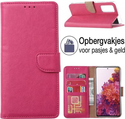 Hoesje geschikt voor Samsung Galaxy S21 FE Hoesje - book case - Portemonnee hoes - S21FE book hoesje - Roze - EPICMOBILE