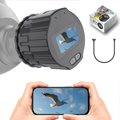 Draadloze eyepiece camera met 1,5-inch scherm, 2,5K video, 1920 x 1080 pixels, geschikt voor telescopen en microscopen, inclusief 64GB geheugenkaart