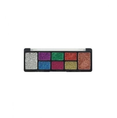 Easy Paris Cosmetics - Glitter Oogschaduw - Glitter Palette - Creme textuur - 8 Tinten Zilver - Paars - Groen - Rood - Blauw - Fel Roze - Goud - Rosé - Nummer 04 - 1 Doos 10,7 x 3,7 cm