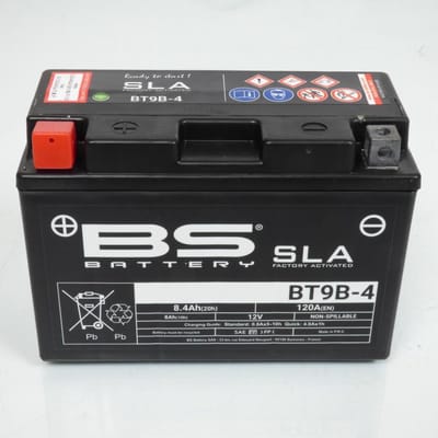 batterij sla bs voor scooter yamaha 500 xp tmax 2001 tot 2004 yt9b-4 sla / 12v 8.4ah nieuw