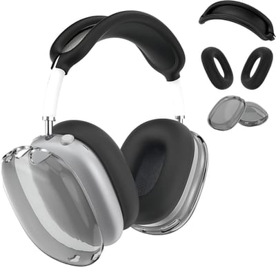 3-in-1 hoesje voor oorkussens, oorschelpen en hoofdband, kras- en zweetbestendig, zwart