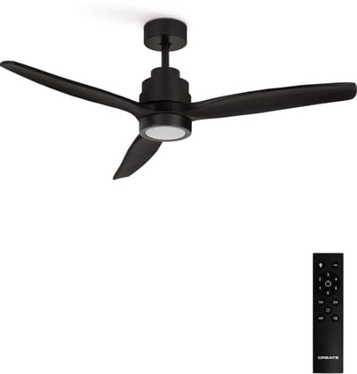 CREATE - Stille plafondventilator van 40 W met technische ABS-bladen, verkrijgbaar in verschillende maten - M - Met licht - Afstandsbediening - WIND STYLANCE