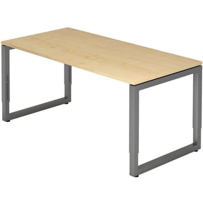 REGO 16 G | Bureau - 160 x 80 Tafelhoogte I In hoogte verstelbaar Esdoorn/Grafiet