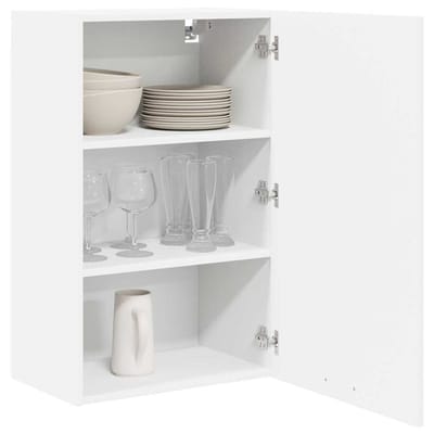 vidaXL - Hangkast - met - opslag - Wit - 50 - x - 31 - x - 80 - cm - Bewerkt - hout