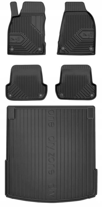 Frogum Voordeelset - Automatenset No.77 + Dry Zone Kofferbakmat - Geschikt voor Audi A4 B6 Sedan (2000-2004) - Perfecte Pasvorm - TPE Rubber - Geurloos - Zwart