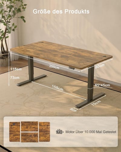 Luxe Bureau – Bruin – 200x80 cm – Industrohome