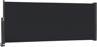 NAIZY zijluifel 100x300 cm balkon privacy scherm Uitschuifbaar zijrolgordijn 100% polyester aluminium standaard Privacy scherm UV bescherming Ondoorzichtige luifel met handgreep voor balkon en terras, antraciet