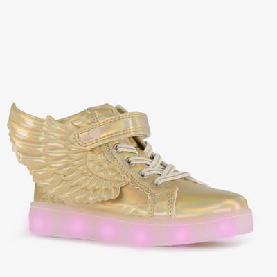 Blue Box hoge meisjes sneakers met lichtjes goud - Maat 24