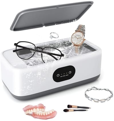 Ultrasoon Reiniger - 49000 kHz draagbare sonische - Voor zilver/machines/brillen/ringen/oorbellen/kettingen/ horlogebanden en ringen - Ultrasonic Cleaner 650 ml - Grijze dekking