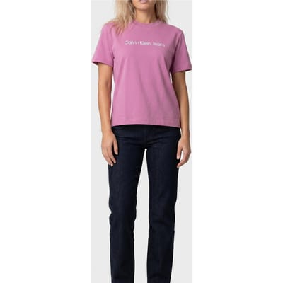 Calvin Klein Inst. Logo Classic T-shirt Raspberry Cream Taglia: XS | Maglie Sportivi Outlet | Donna | Rosa