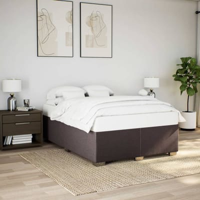 vidaXL - Boxspring - met - matras - stof - donkerbruin - 160x200 - cm