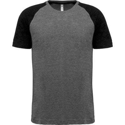 PROACT® Tweekleurig Triblend sport-t-shirt met korte mouwen volwassene PA4010 - Grey Heather / Black Heather - 3XL