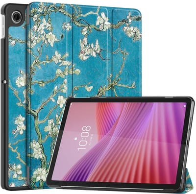 Tablet Hoes Geschikt voor Lenovo Tab M10 Gen 4 (2025) | Book Case met Standaard | Kunstlederen Beschermhoes | Tri-fold | Blossom