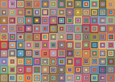 MyHobby Borduurpakket – Abstracte fantasie 70×50 cm - Aida borduurstof 5,5 kruisjes/cm (14 count) - Telpatroon - Borduurgaren - Borduurnaald - Handleiding - Voor Beginners & Gevorderden - Complete borduurset