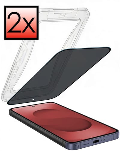 Screenprotector - 2 Stuks - Geschikt voor Samsung Galaxy S25 Ultra - Met Installatie Kit - Anti Spy - Beschermglas - Flexibel Glas - Tempered Glass - Screen Protector - Inclusief Montage Frame - Buigbaar Hybrid Bescherm Cover