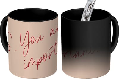Magische Mok - Foto op Warmte Mokken - Koffiemok - Tekst - P.S. you are important - Quotes - Magic Mok - Beker - 350 ML - Theemok