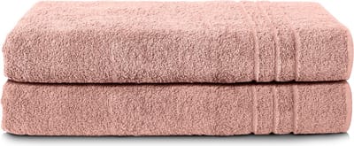 Komfortec Set van 2 Handdoeken 70x200 cm - 100% Katoen - XXL Saunahanddoeken - Badlaken - Strandlaken - Badhanddoek- Douchelaken - Zacht - Hoge Absorptie - Sneldrogend - Roze.
