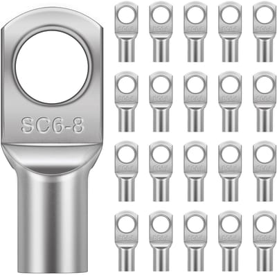 VT Goods - Ringkabelschoen 6 mm² - Koper met tin geplateerd - Voor accu's en voertuigen - 20 stuks - Duurzaam materiaal - Betrouwbare verbinding - G...